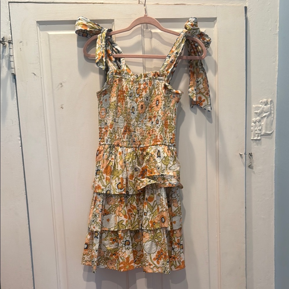 Floral cleobella Dress with Bow Straps